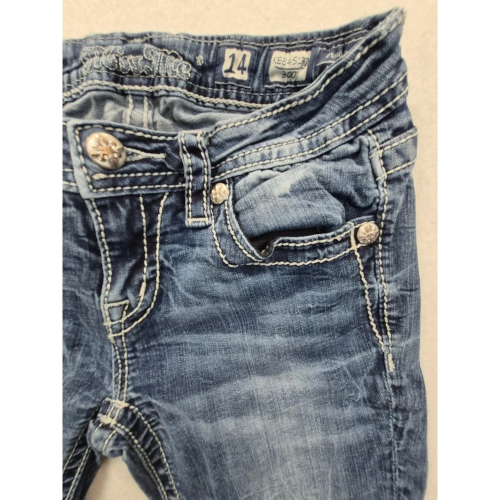 Miss Me Bootcut Jeans Women's 25x29 Medium Wash Blue Embellished